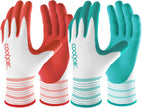 2 Pairs Gardening Gloves, Breathable Rubber Coated for Yard Garden, Outdoor Indoor Protective Work, Medium Size