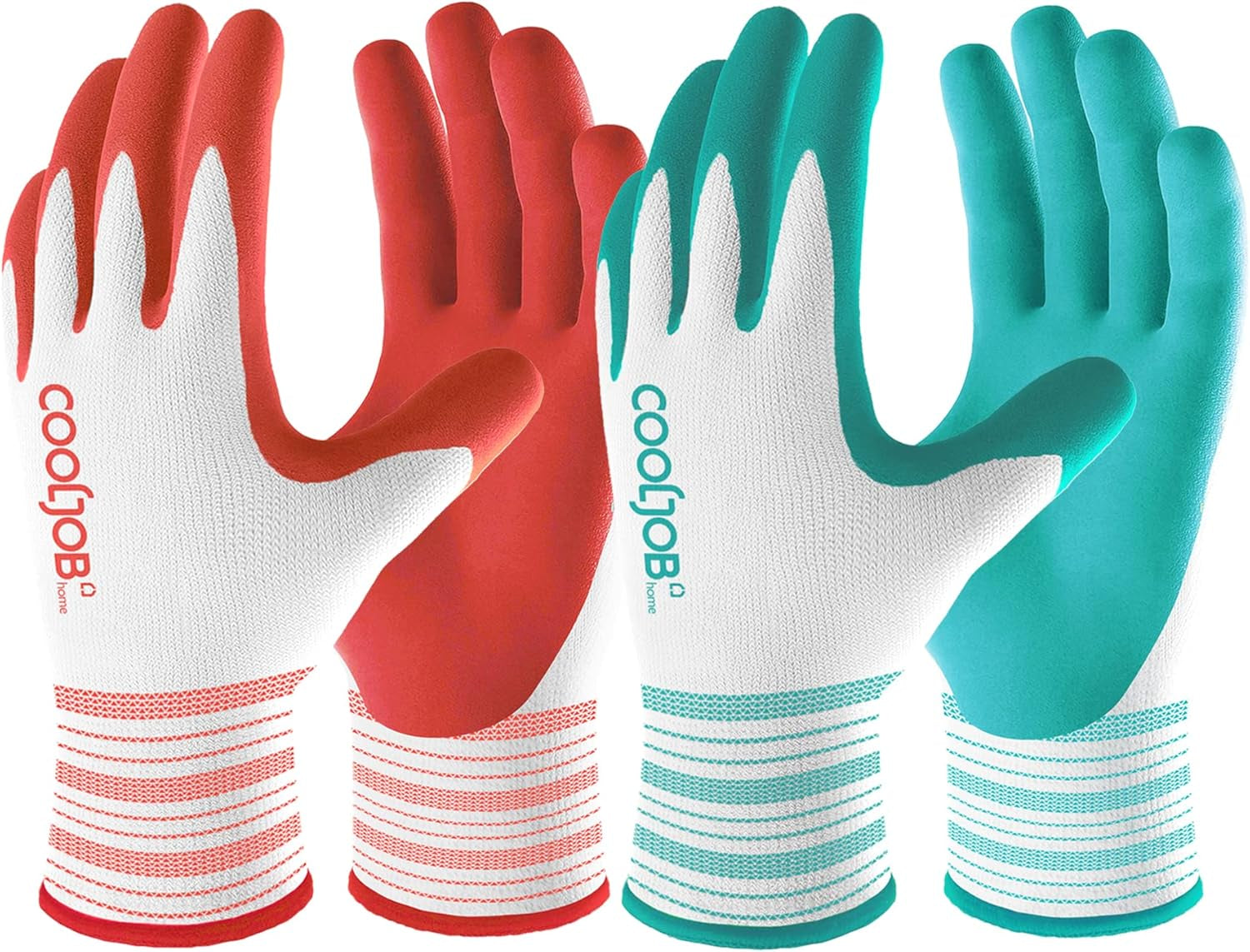 2 Pairs Gardening Gloves, Breathable Rubber Coated for Yard Garden, Outdoor Indoor Protective Work, Medium Size