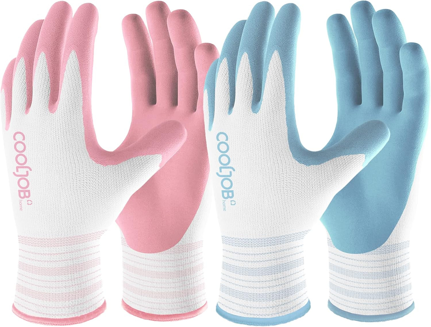 2 Pairs Gardening Gloves, Breathable Rubber Coated for Yard Garden, Outdoor Indoor Protective Work, Medium Size