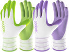 2 Pairs Gardening Gloves, Breathable Rubber Coated for Yard Garden, Outdoor Indoor Protective Work, Medium Size