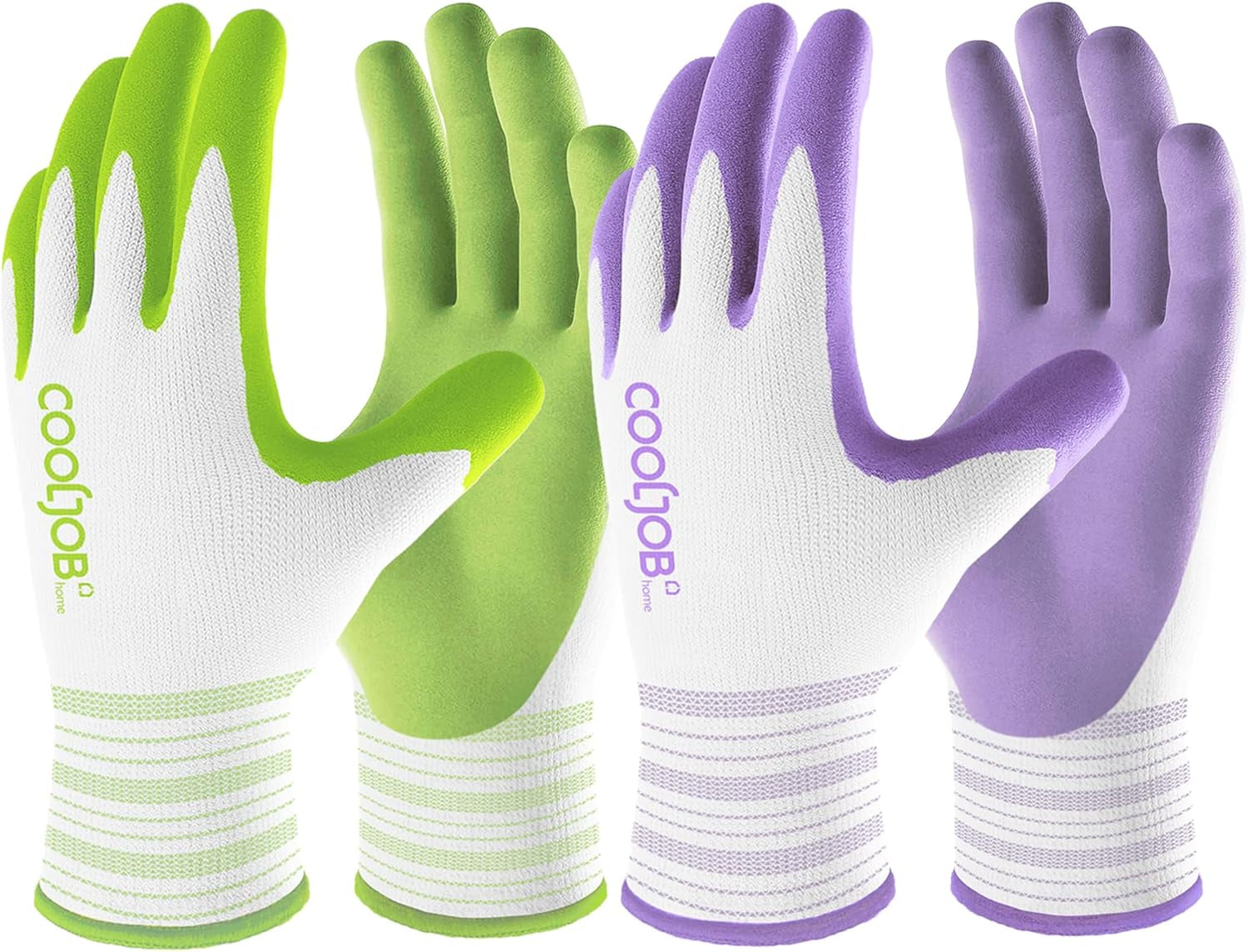 2 Pairs Gardening Gloves, Breathable Rubber Coated for Yard Garden, Outdoor Indoor Protective Work, Medium Size