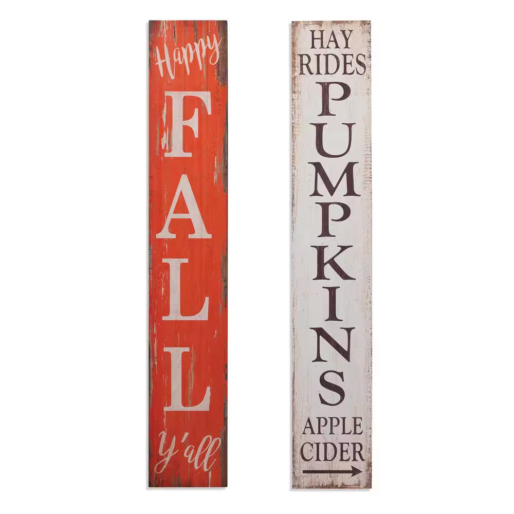 Porch Signs - 47.25 In. H Wooden Harvest (Set of 2)