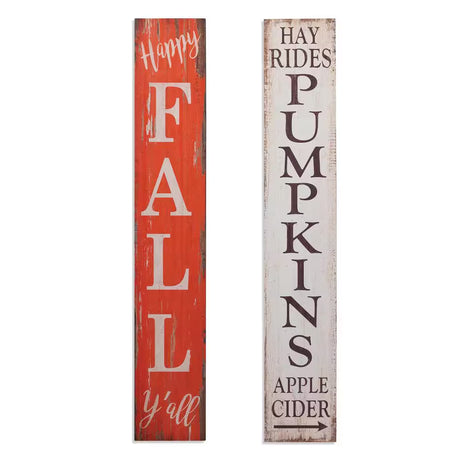 Porch Signs - 47.25 In. H Wooden Harvest (Set of 2)