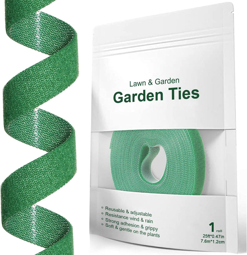 Plant Ties, Garden Tape for Plant, Reusable Adjustable Thicker Support for Growing, Strong Grip, Tomato Vines Indoor Outdoor, 100 Ft (2 Roll 50Ft) X 0.47 Inch, Green