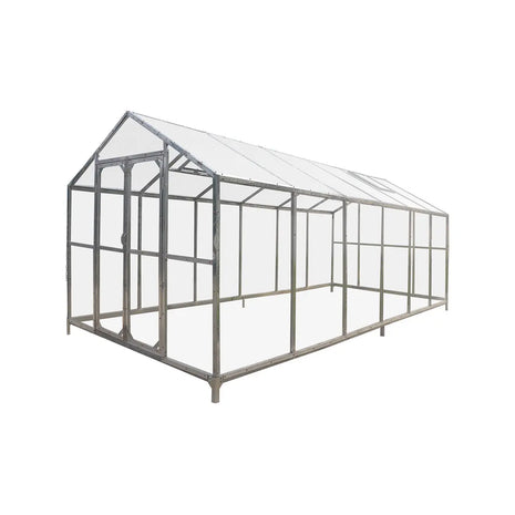The Gardener's Dream Greenhouse: 8' X 20' with Galvanized Steel Frame, Polycarbonate Twin-Wall Roof and Crystal-Clear Solid Walls