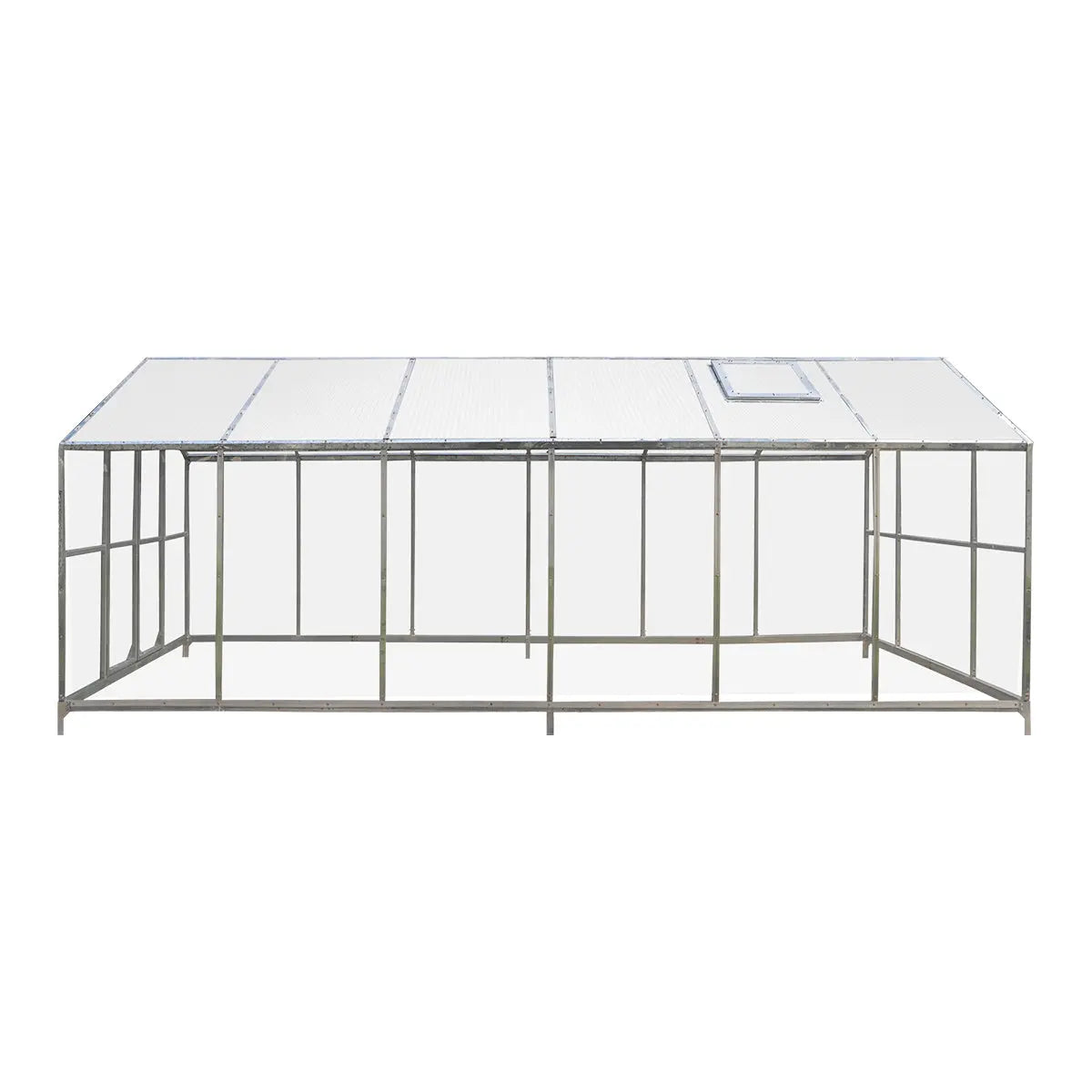 The Gardener's Dream Greenhouse: 8' X 20' with Galvanized Steel Frame, Polycarbonate Twin-Wall Roof and Crystal-Clear Solid Walls