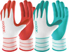 2 Pairs Gardening Gloves, Breathable Rubber Coated for Yard Garden, Outdoor Indoor Protective Work, Medium Size